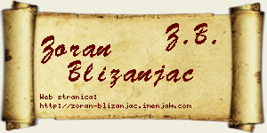 Zoran Blizanjac vizit kartica